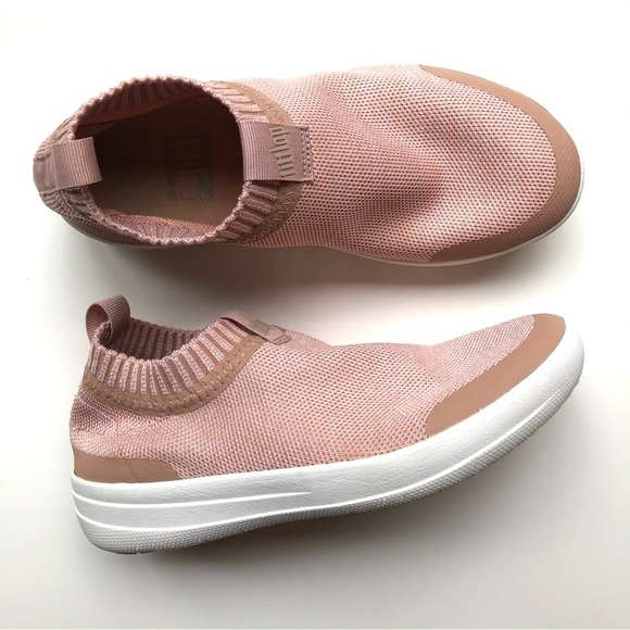 FitFlop ÜBERKNIT Slip On Sneakers Pink - Picture 2 of 12